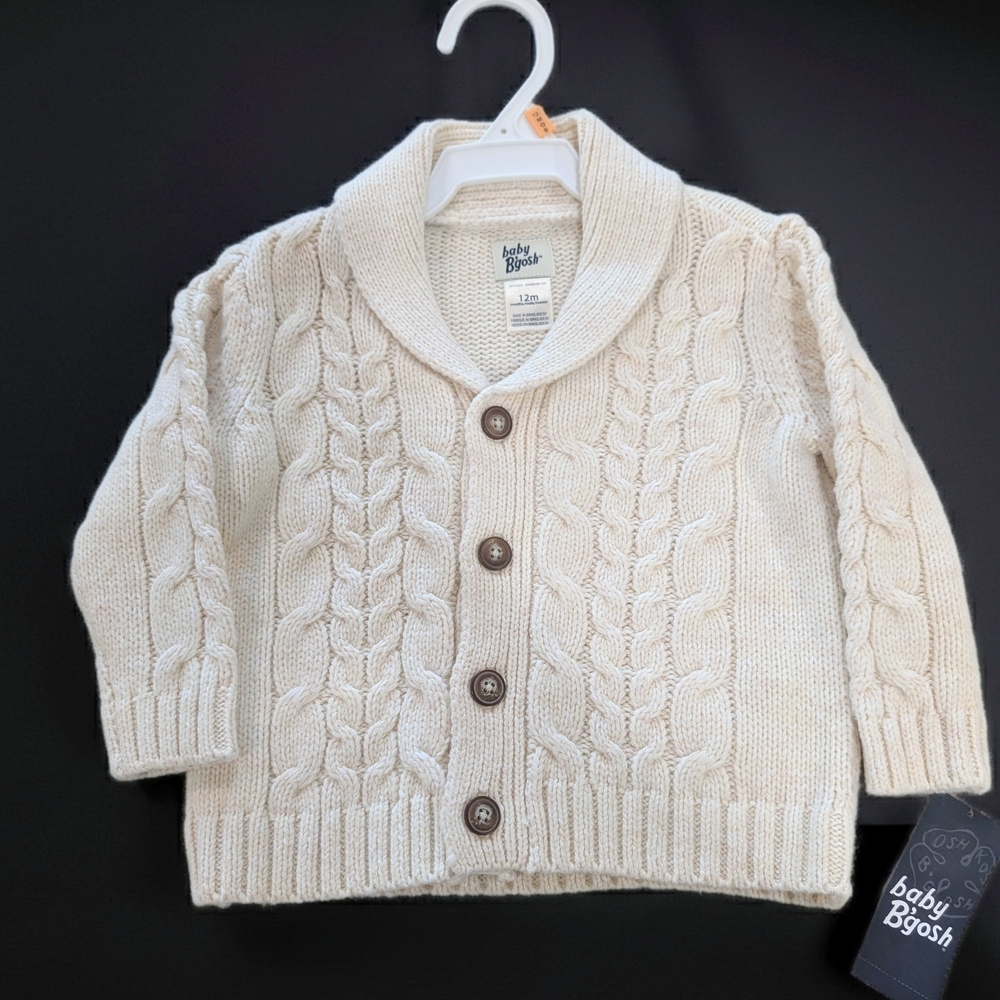 Baby B'gosh Cream Cable Knit Cardigan